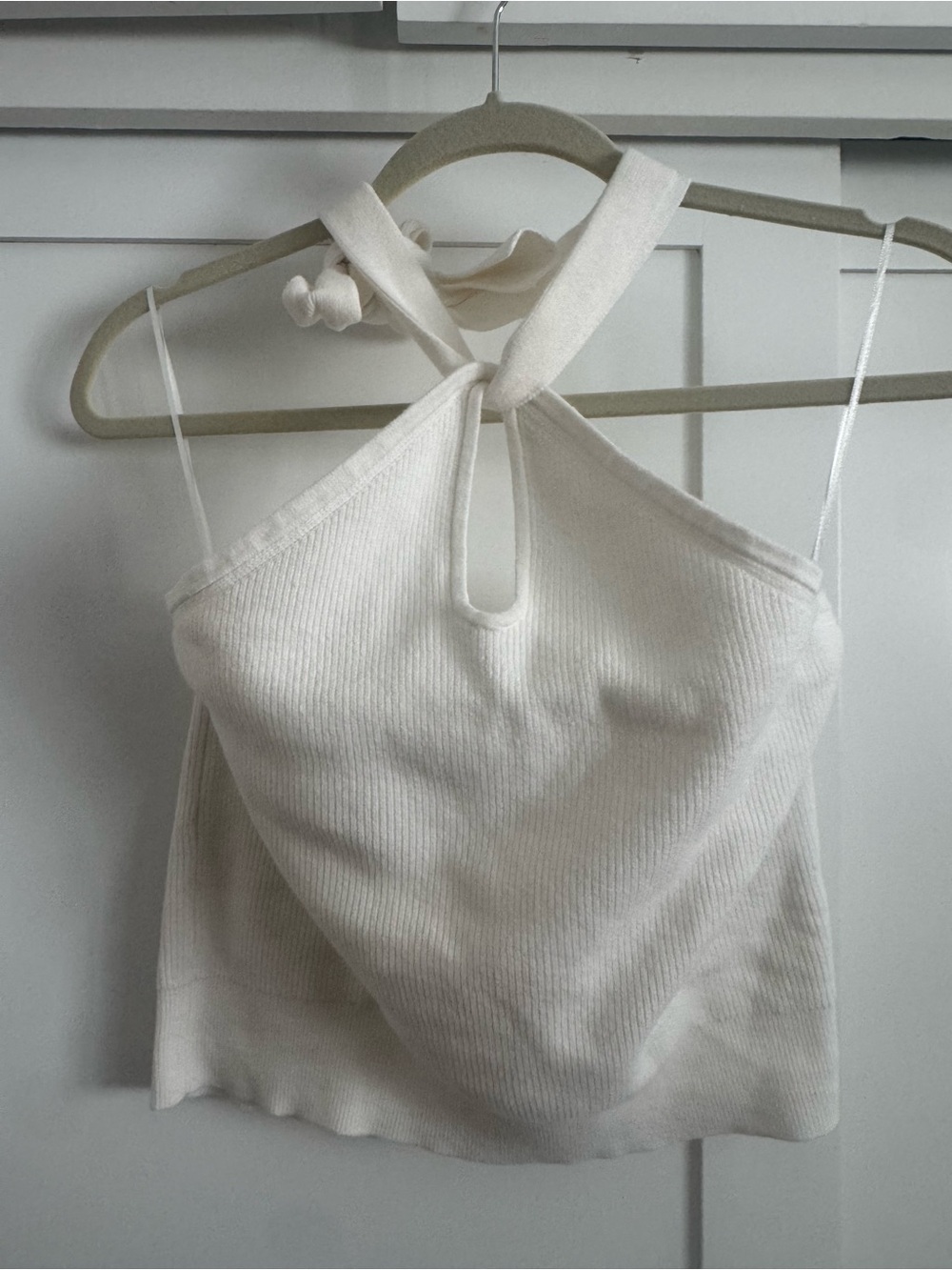 Banana Republic Factory Sleeveless Halter Knit Top - White